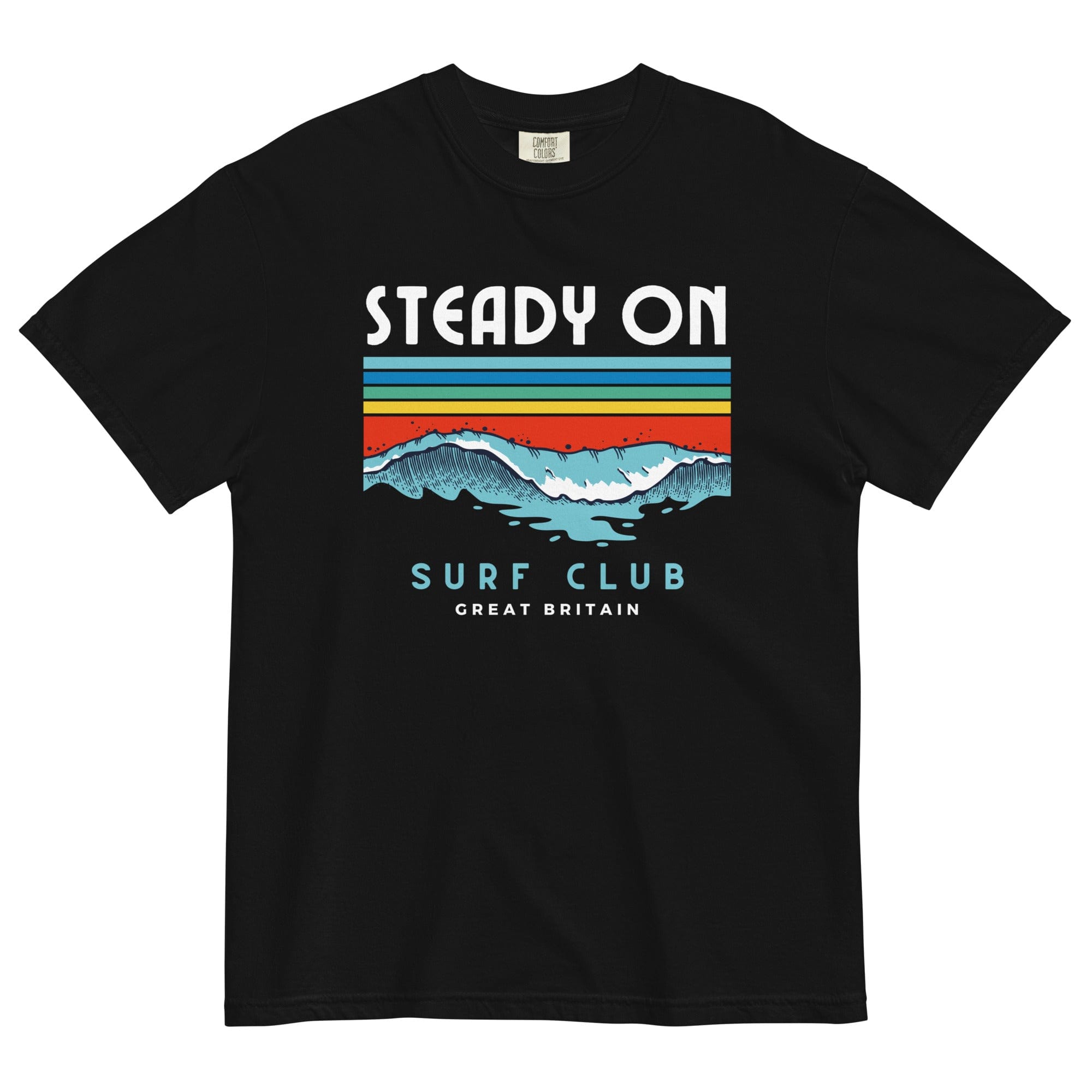 Steady On Surf Club Great Britain | Big Wave | Garment-dyed Heavyweight T-shirt.