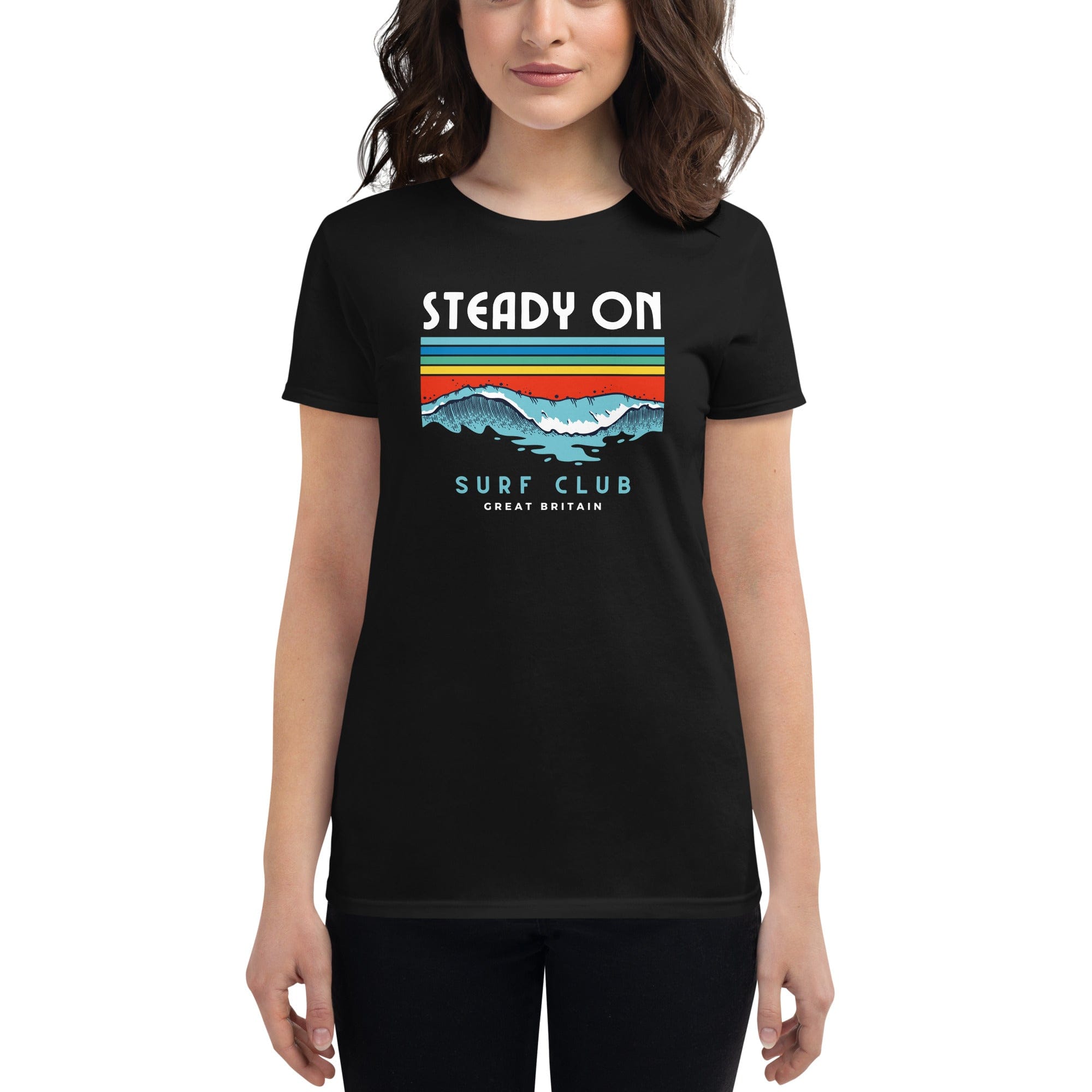 Steady On Surf Club Great Britain | Big Wave | Women's T-shirt Women's Shirts Jolly & Goode