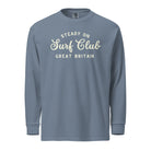 Steady On Surf Club Great Britain | Curl | Garment-dyed Heavyweight Long-sleeve Shirt Blue Jean / S Shirts & Tops Jolly & Goode