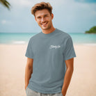 Steady On Surf Club Great Britain | Garment-dyed Heavyweight T-shirt | Relaxed Unisex Fit Ice Blue / S Shirts & Tops Jolly & Goode