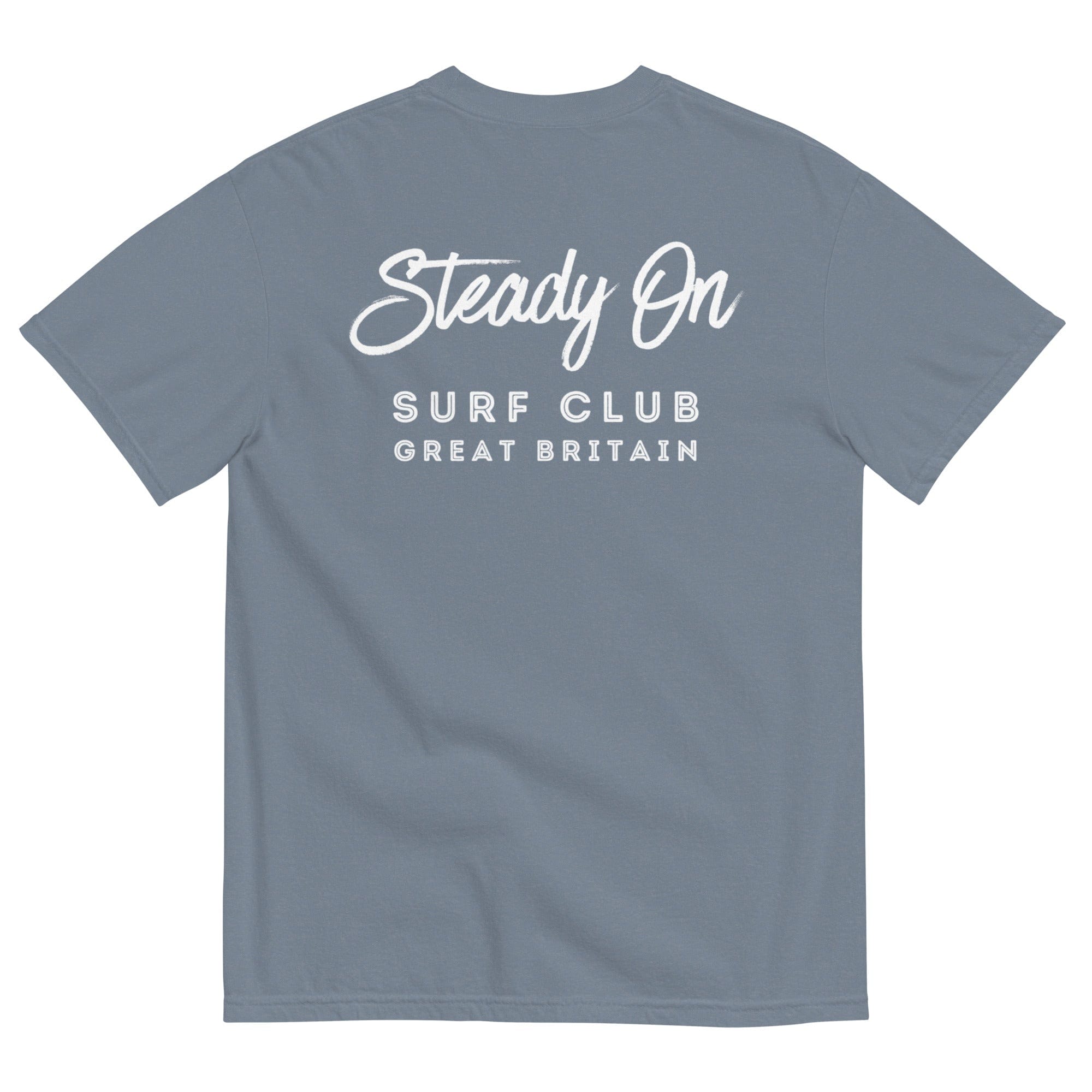 Steady On Surf Club Great Britain | Garment-dyed Heavyweight T-shirt | Relaxed Unisex Fit Shirts & Tops Jolly & Goode