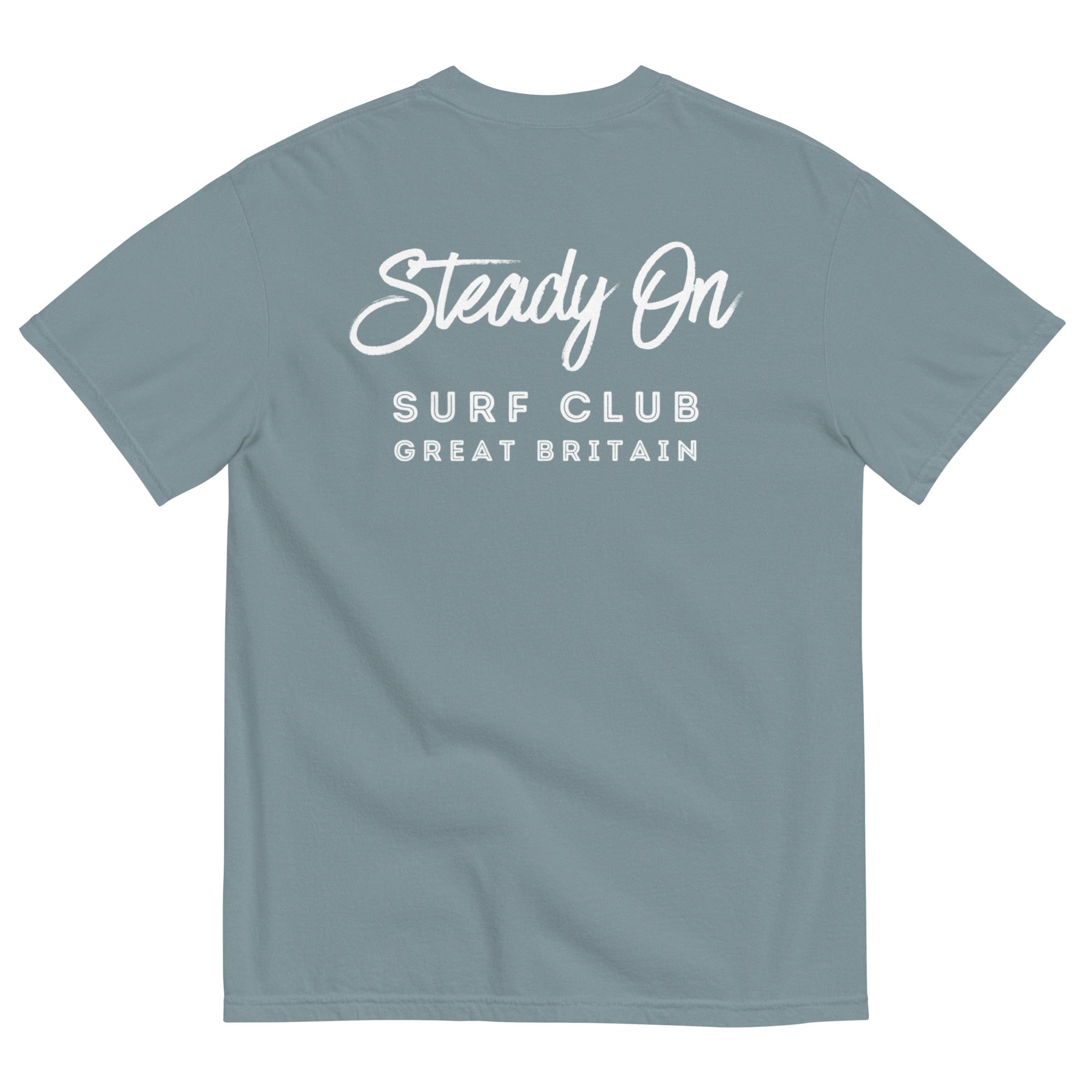 Steady On Surf Club Great Britain | Garment-dyed Heavyweight T-shirt | Relaxed Unisex Fit Shirts & Tops Jolly & Goode