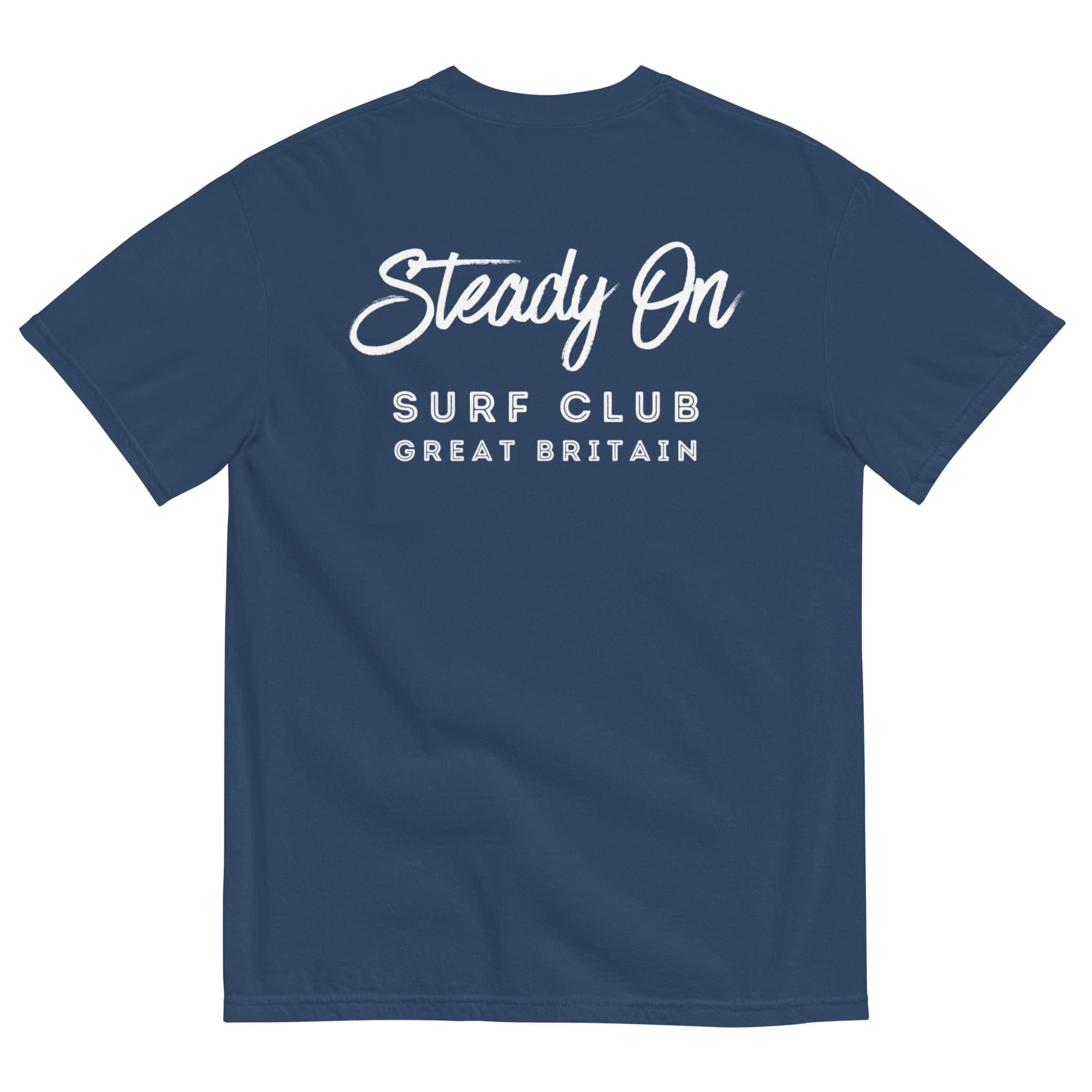 Steady On Surf Club Great Britain | Garment-dyed Heavyweight T-shirt | Relaxed Unisex Fit Shirts & Tops Jolly & Goode