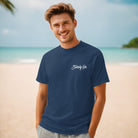 Steady On Surf Club Great Britain | Garment-dyed Heavyweight T-shirt | Relaxed Unisex Fit True Navy / S Shirts & Tops Jolly & Goode