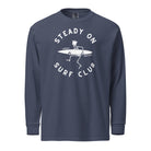 Steady On Surf Club | Great Britain | Skeleton Surf King | Garment-dyed Heavyweight Long-Sleeve Shirt Navy / S long sleeve shirts Jolly & Goode