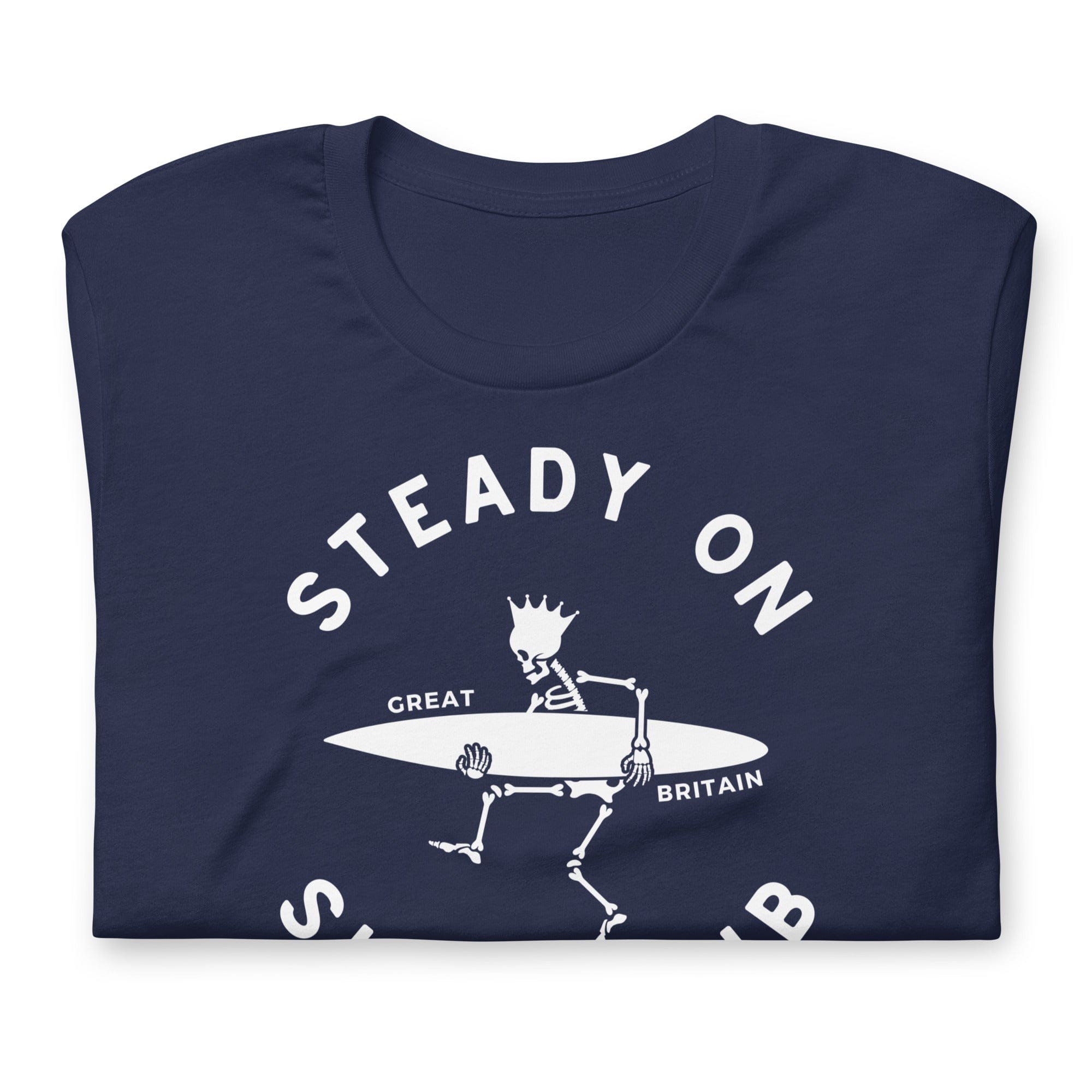Steady On Surf Club Great Britain | Skeleton Surf King T-shirt.