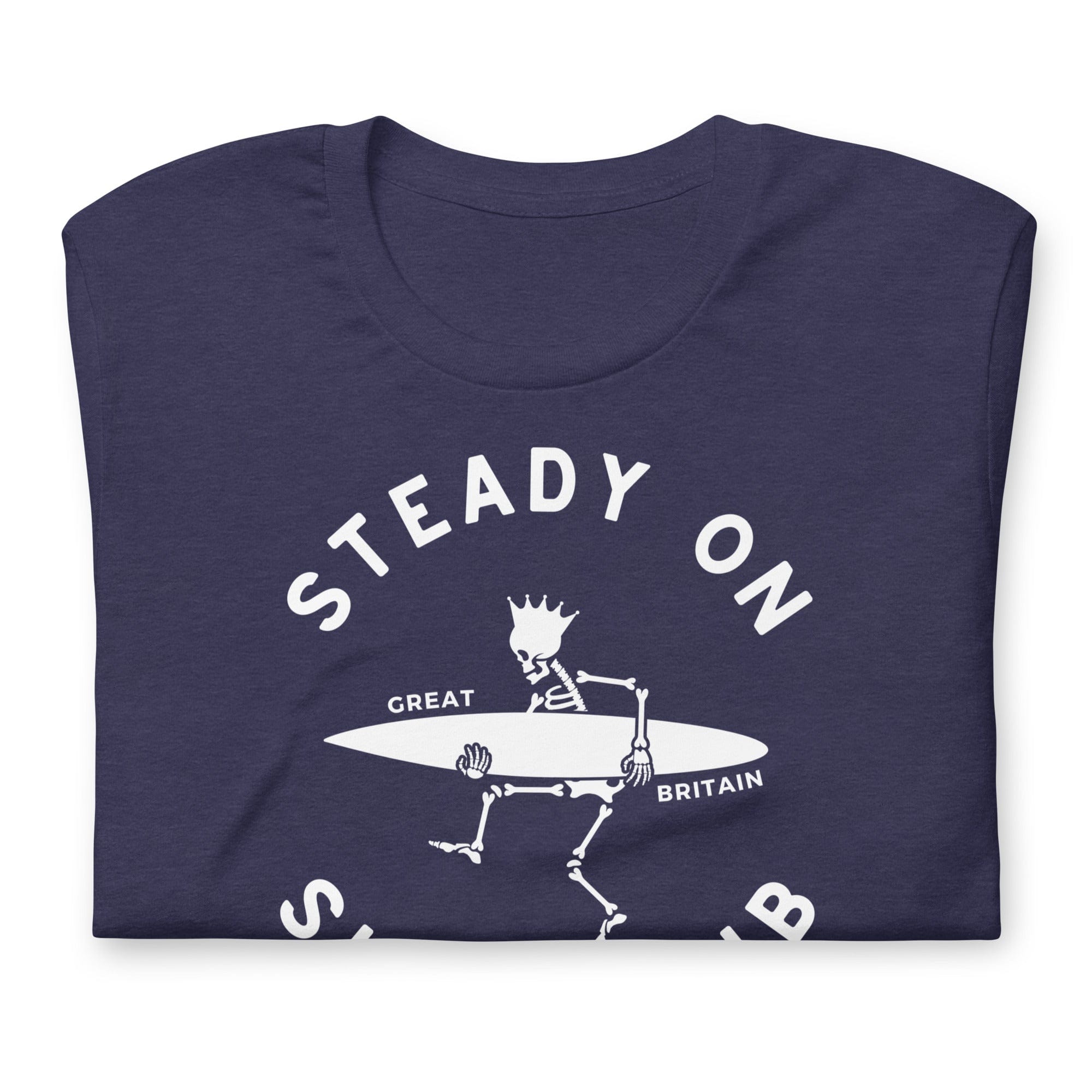 Steady On Surf Club Great Britain | Skeleton Surf King T-shirt Shirts & Tops Jolly & Goode