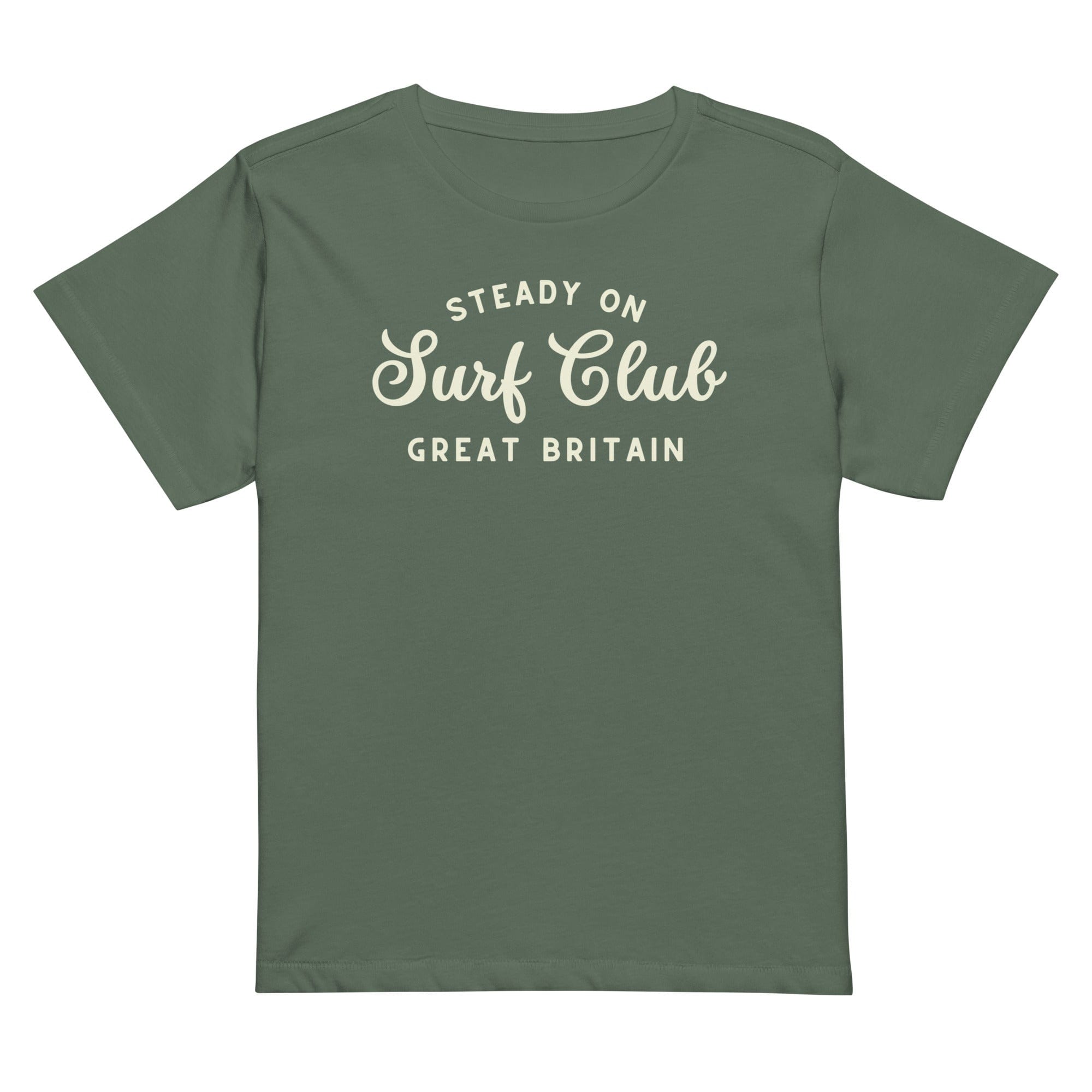 Steady On Surf Club Great Britain | Women’s High-Waisted T-shirt.