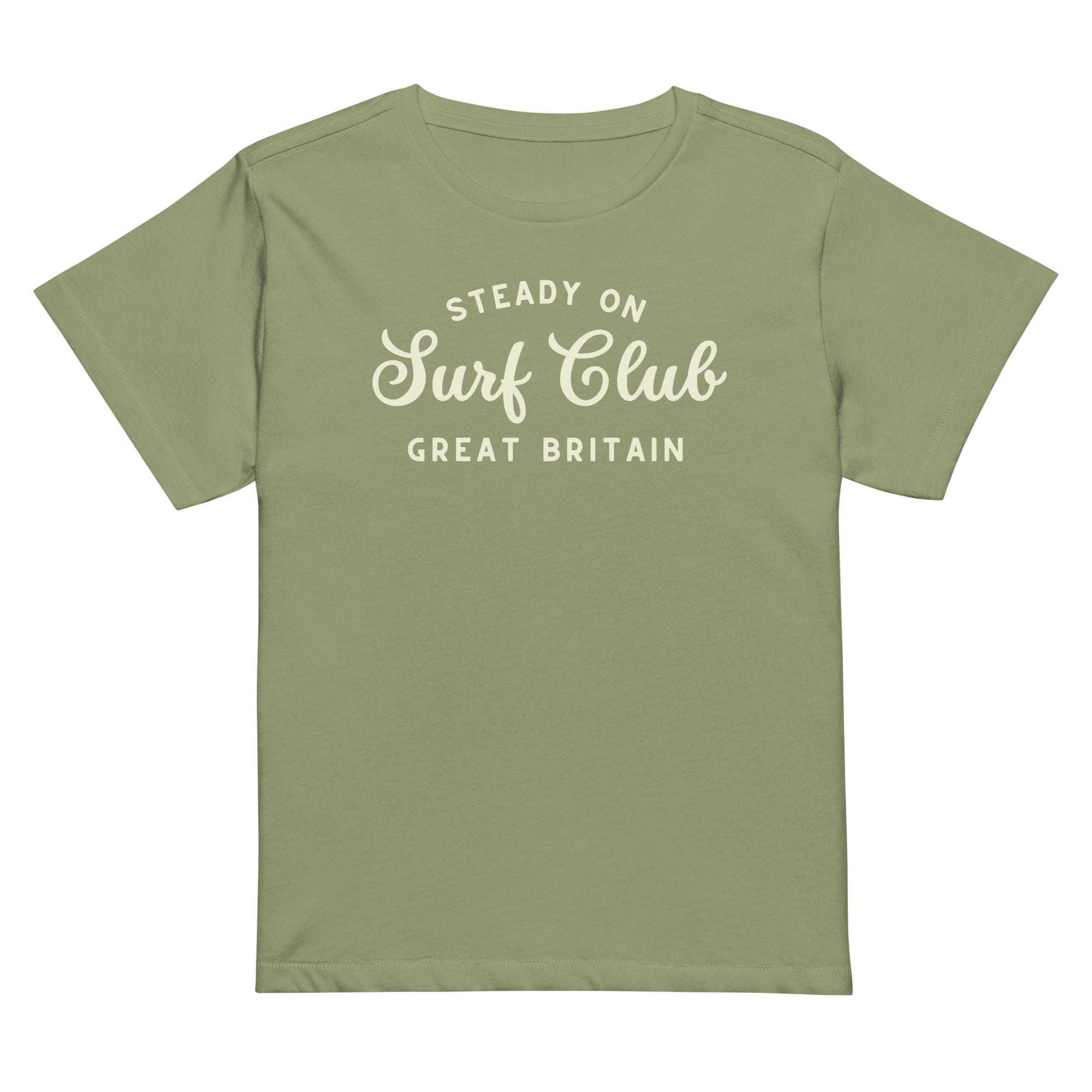 Steady On Surf Club Great Britain | Women’s High-Waisted T-shirt Women's Shirts Jolly & Goode