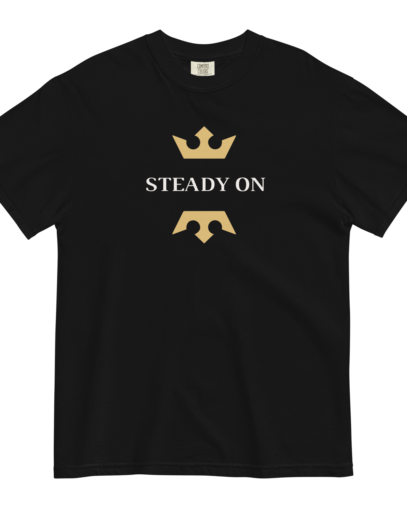 Steady On T-shirt | Garment-dyed Heavyweight Cotton Black / S Shirts & Tops Jolly & Goode