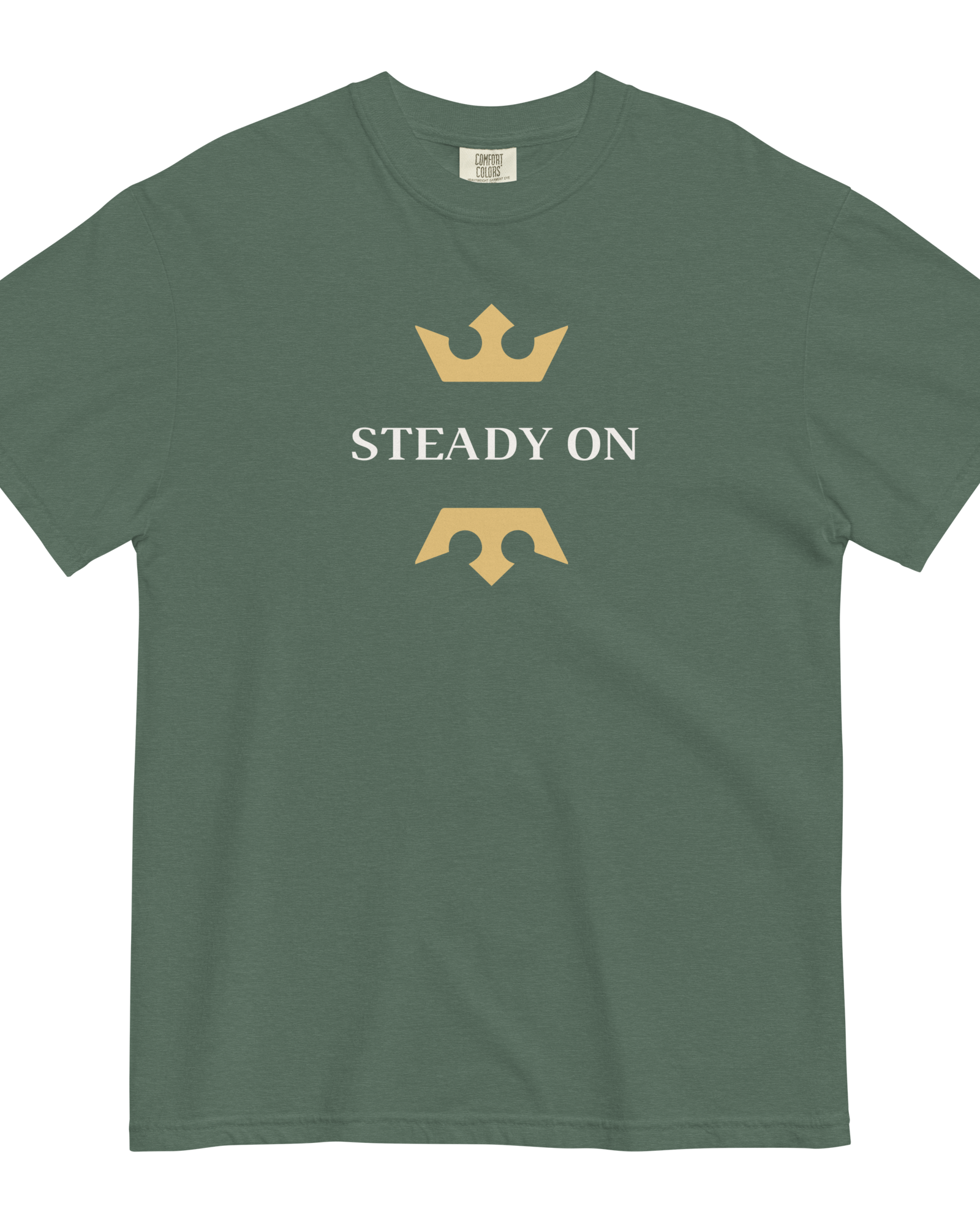Steady On T-shirt | Garment-dyed Heavyweight Cotton Blue Spruce / S Shirts & Tops Jolly & Goode