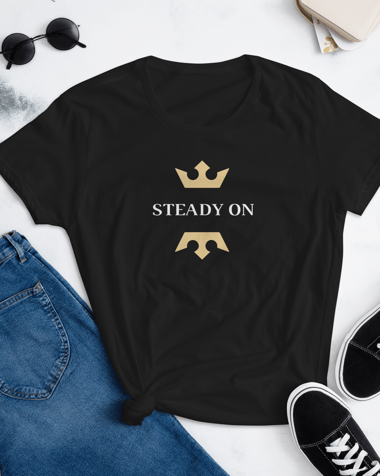 Steady On | Women's T-shirt Black / S Women's Shirts Jolly & Goode