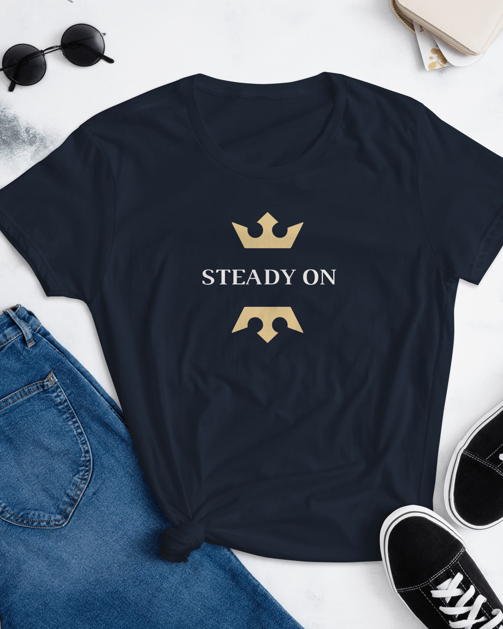 Steady On | Women's T-shirt Navy / S Women's Shirts Jolly & Goode