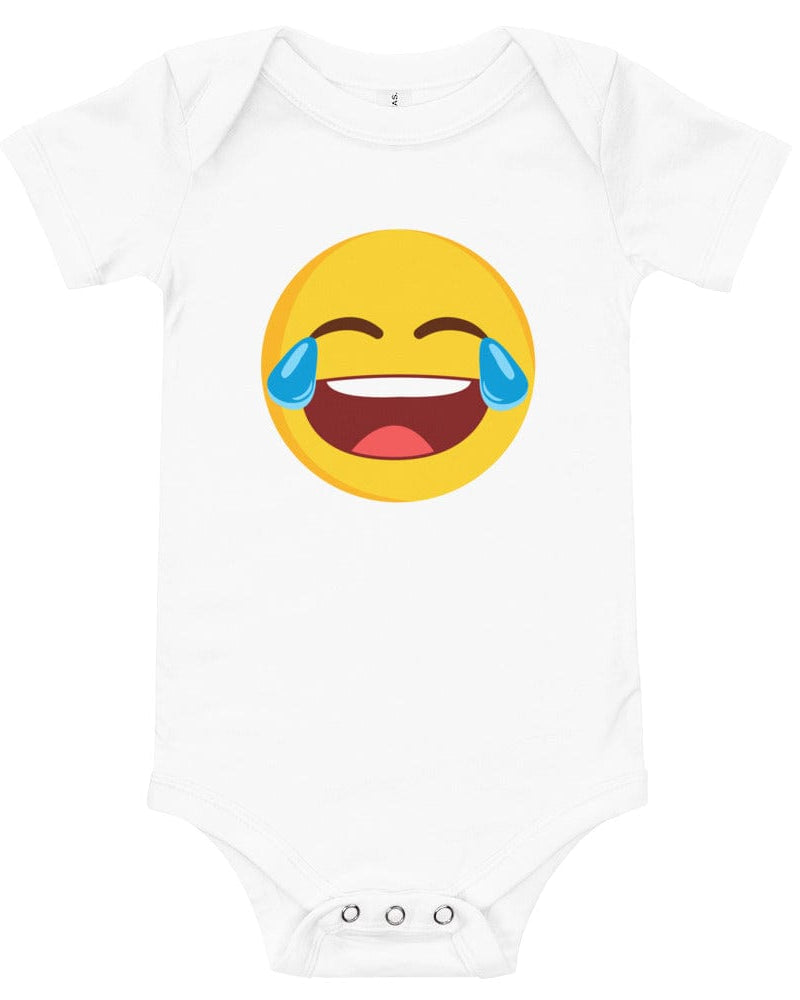 Tears of Joy Emoji Onesie White / 3-6m Baby One-Pieces Jolly & Goode