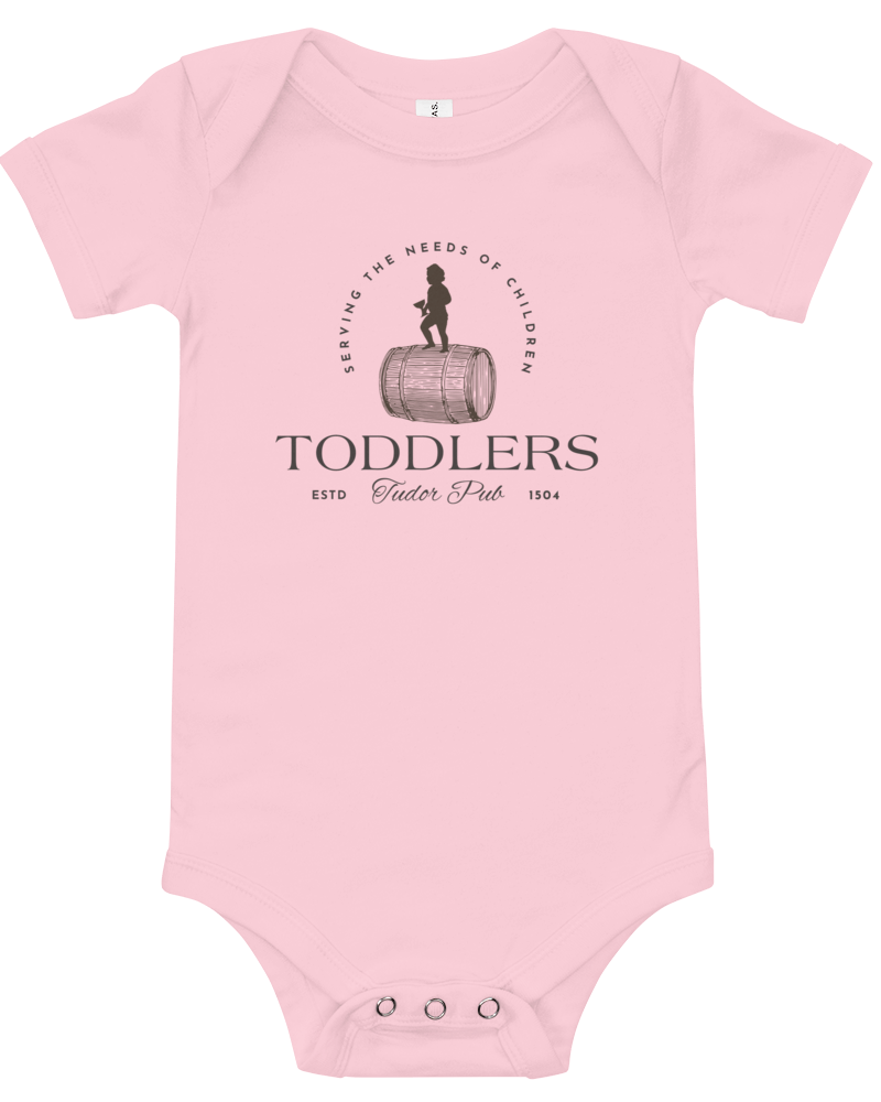 Toddlers Tudor Pub Onesie Pink / 3-6m Jolly & Goode
