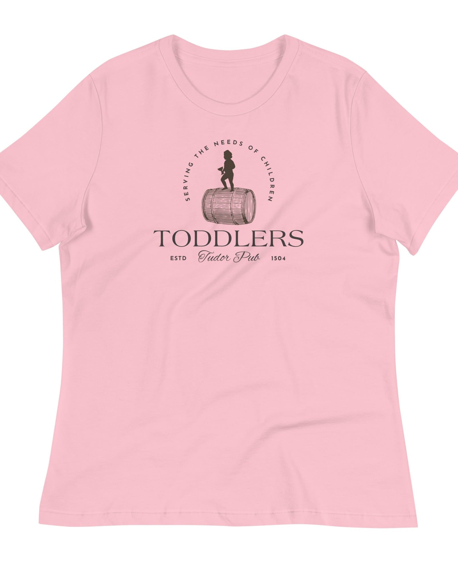 Toddlers Tudor Pub | Women's Relaxed T-Shirt Pink / S Shirts & Tops Jolly & Goode