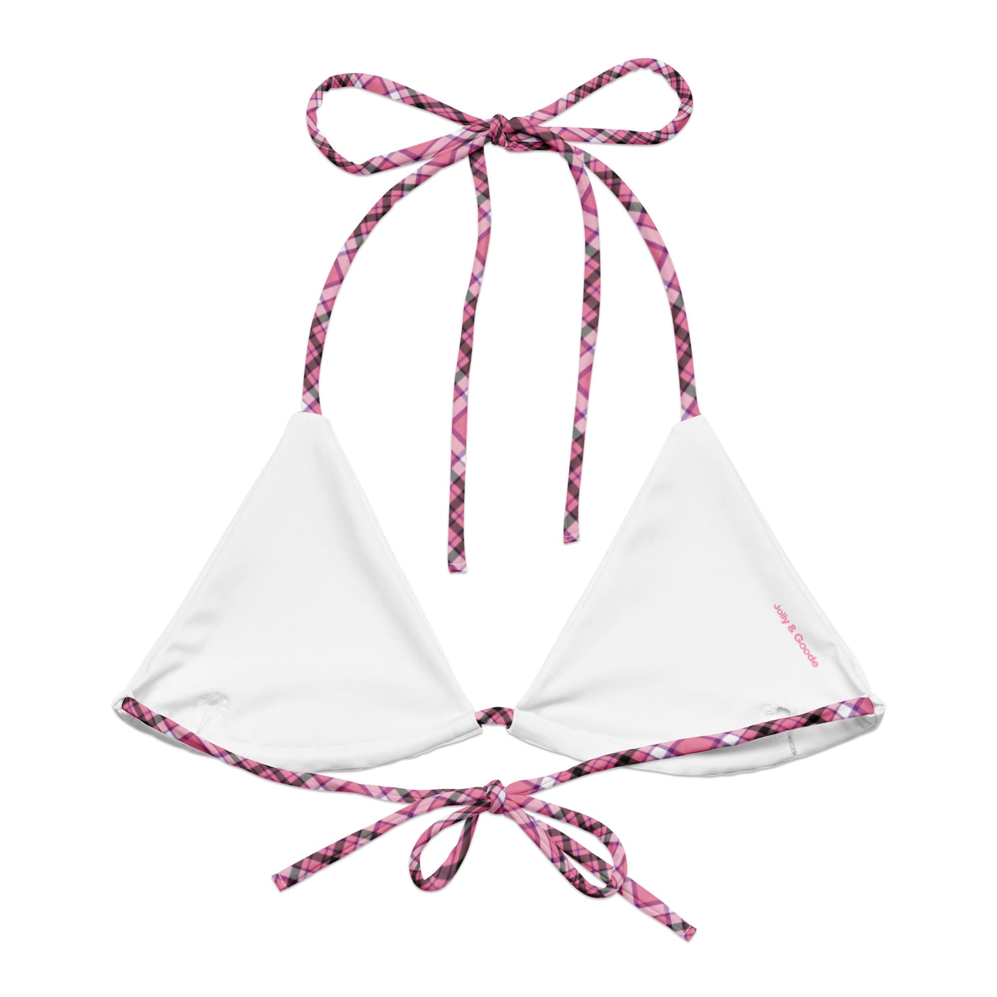 Tweedkini String Bikini Top | Pink & Black Bikini Top Jolly & Goode