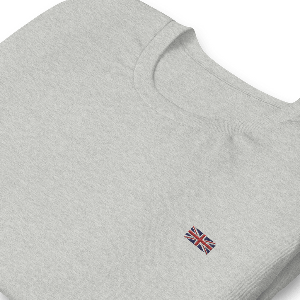 Union Jack Embroidered T-shirt Athletic Heather / S Shirts & Tops Jolly & Goode