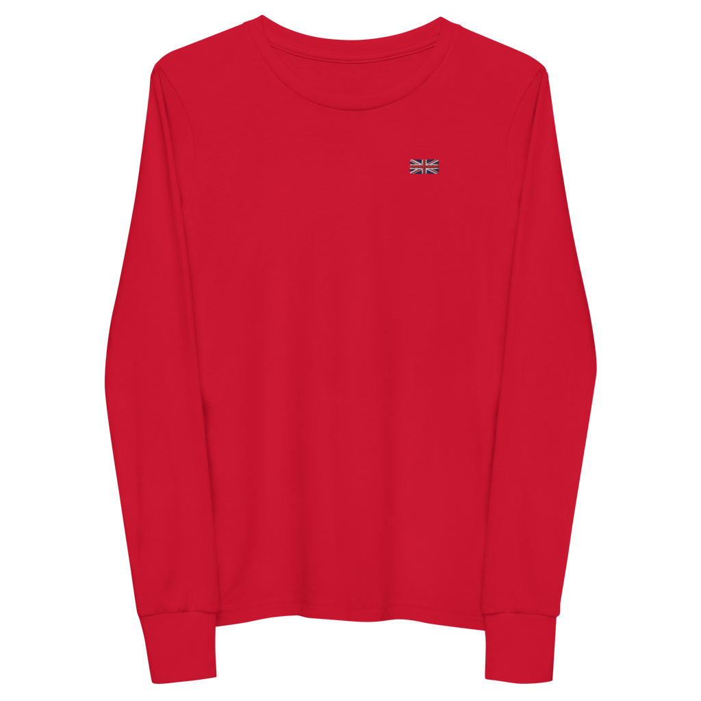 Union Jack Kids Long Sleeve Shirt | Embroidered Red / S kids long sleeve shirts Jolly & Goode