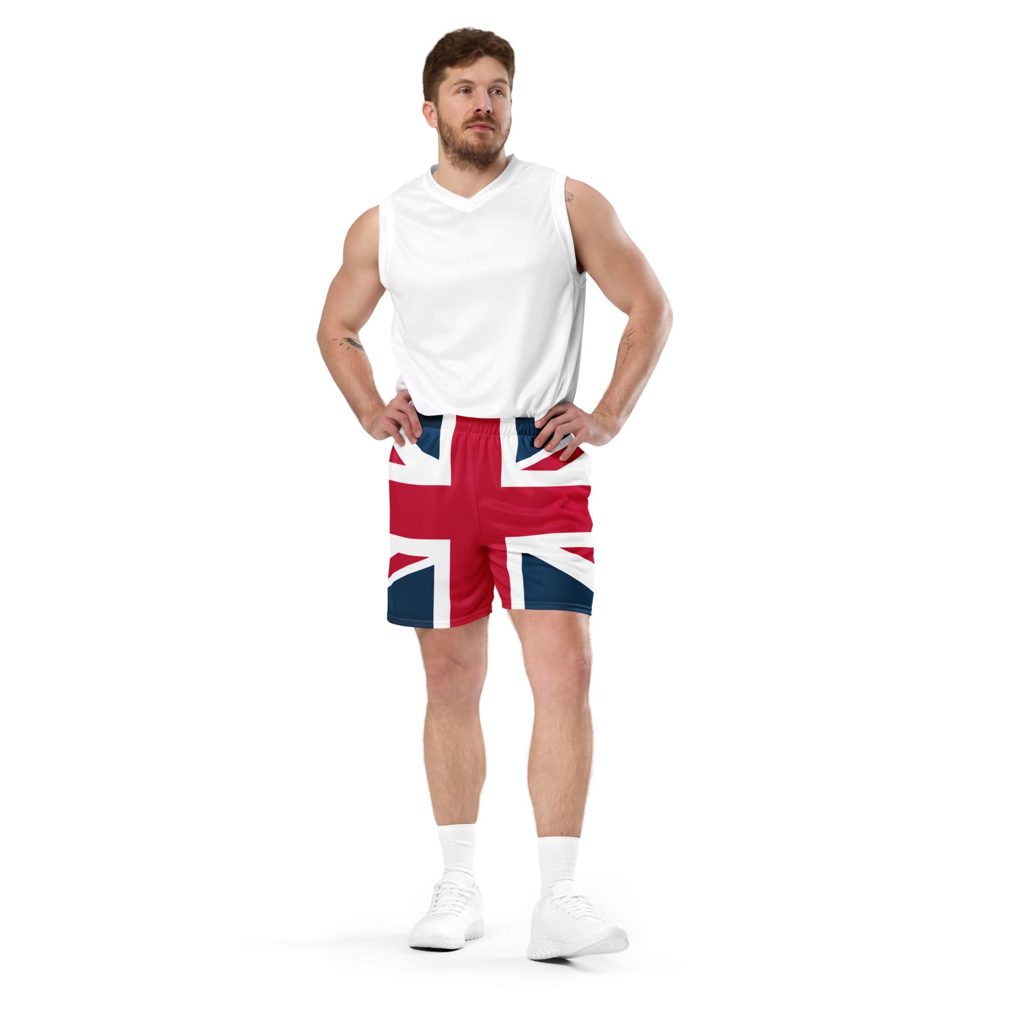 Union Jack Shorts | Mesh Fabric | Pockets | Unisex Fit Shorts Jolly & Goode