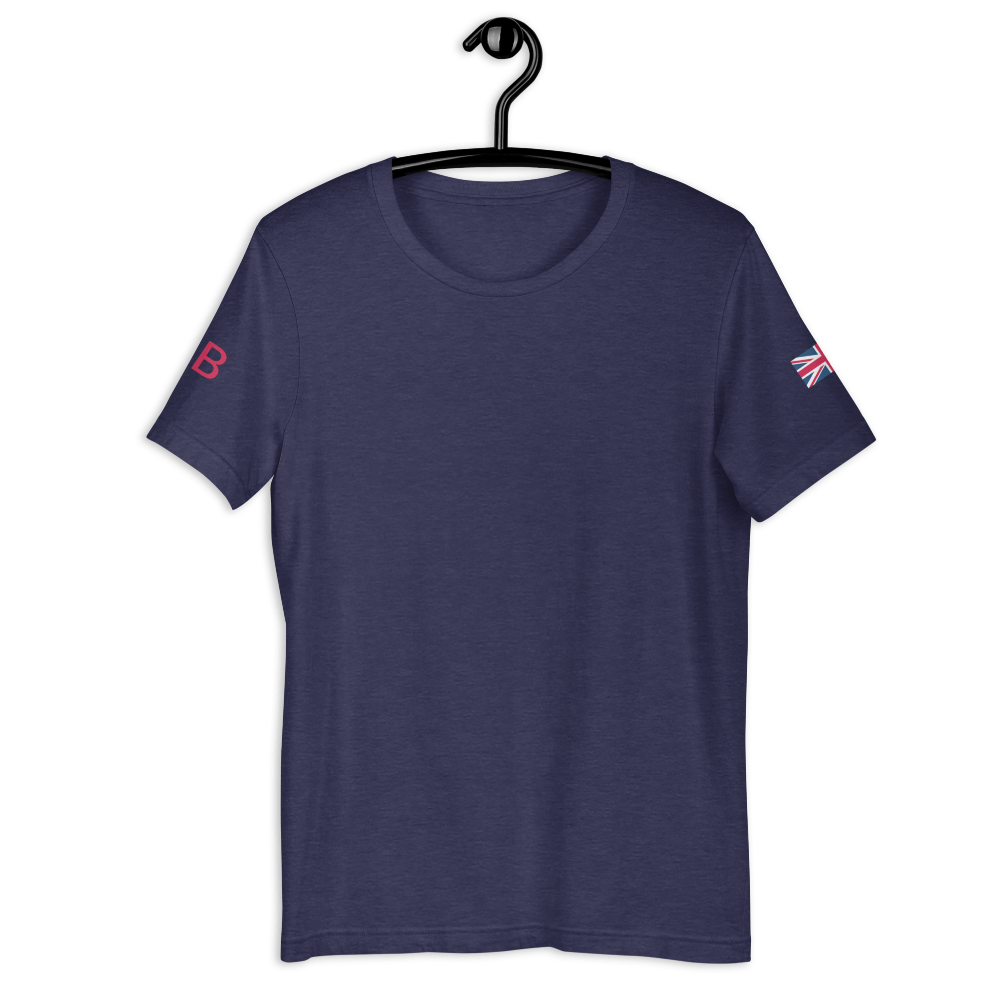 Union Jack GB T-shirt | Both Sleeves | Unisex Fit Heather Midnight Navy / XS Shirts & Tops Jolly & Goode