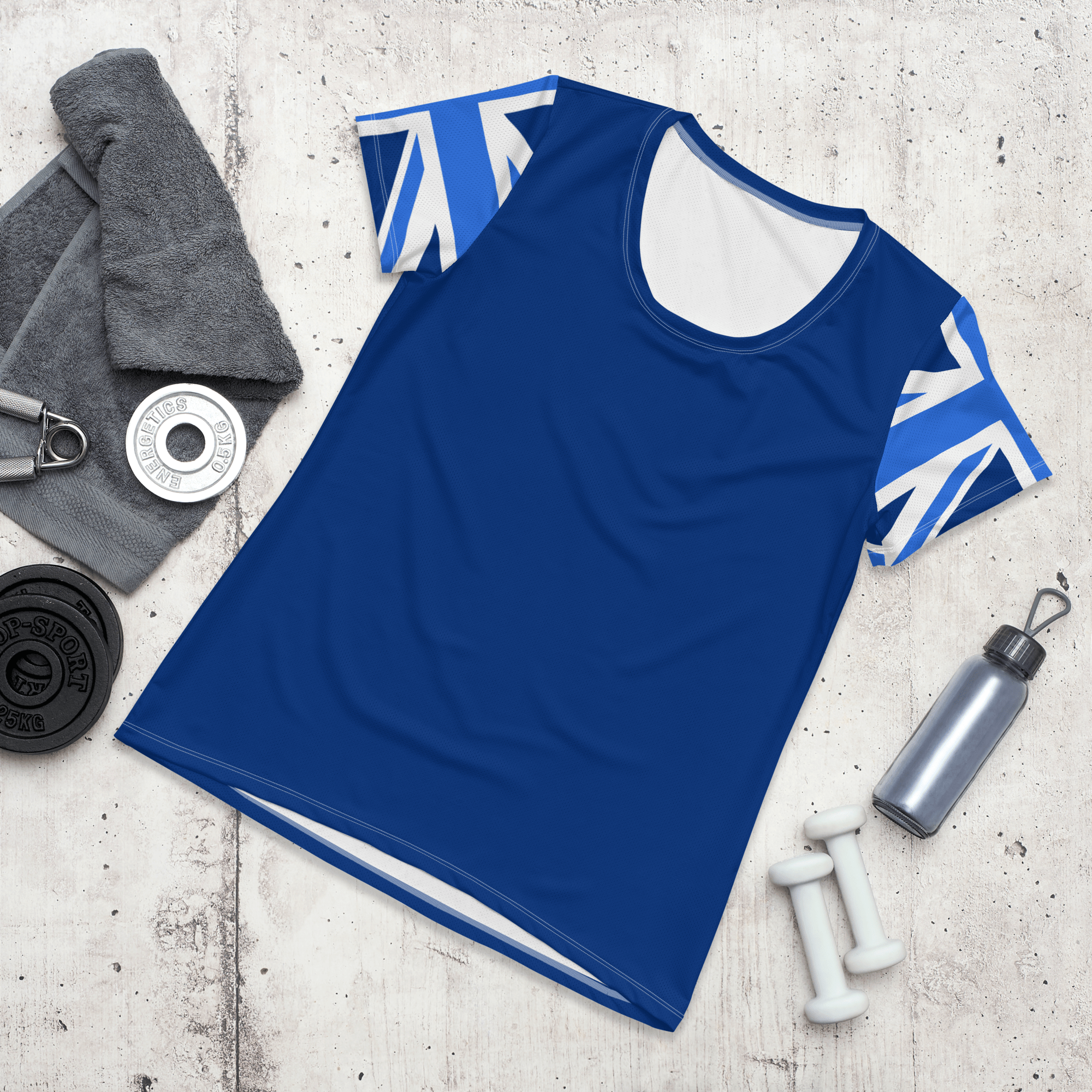 Union Jack Women's Workout Shirt | Blue XS Activewear Jolly & Goode