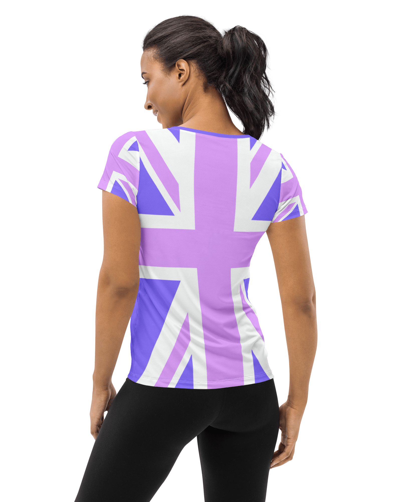 Union Jack Women's Workout Shirt | Purple Activewear Jolly & Goode
