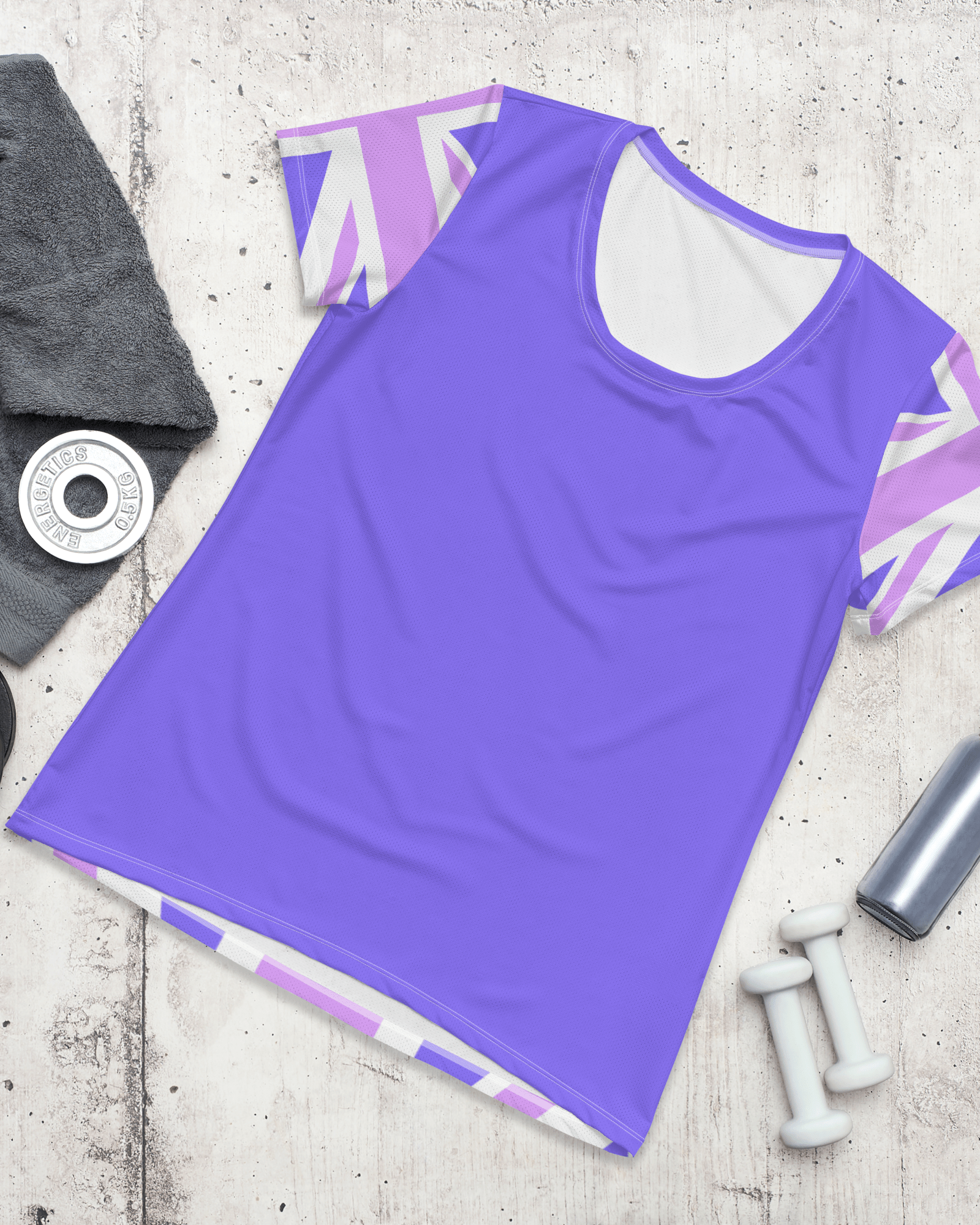 Union Jack Women's Workout Shirt | Purple XS Activewear Jolly & Goode
