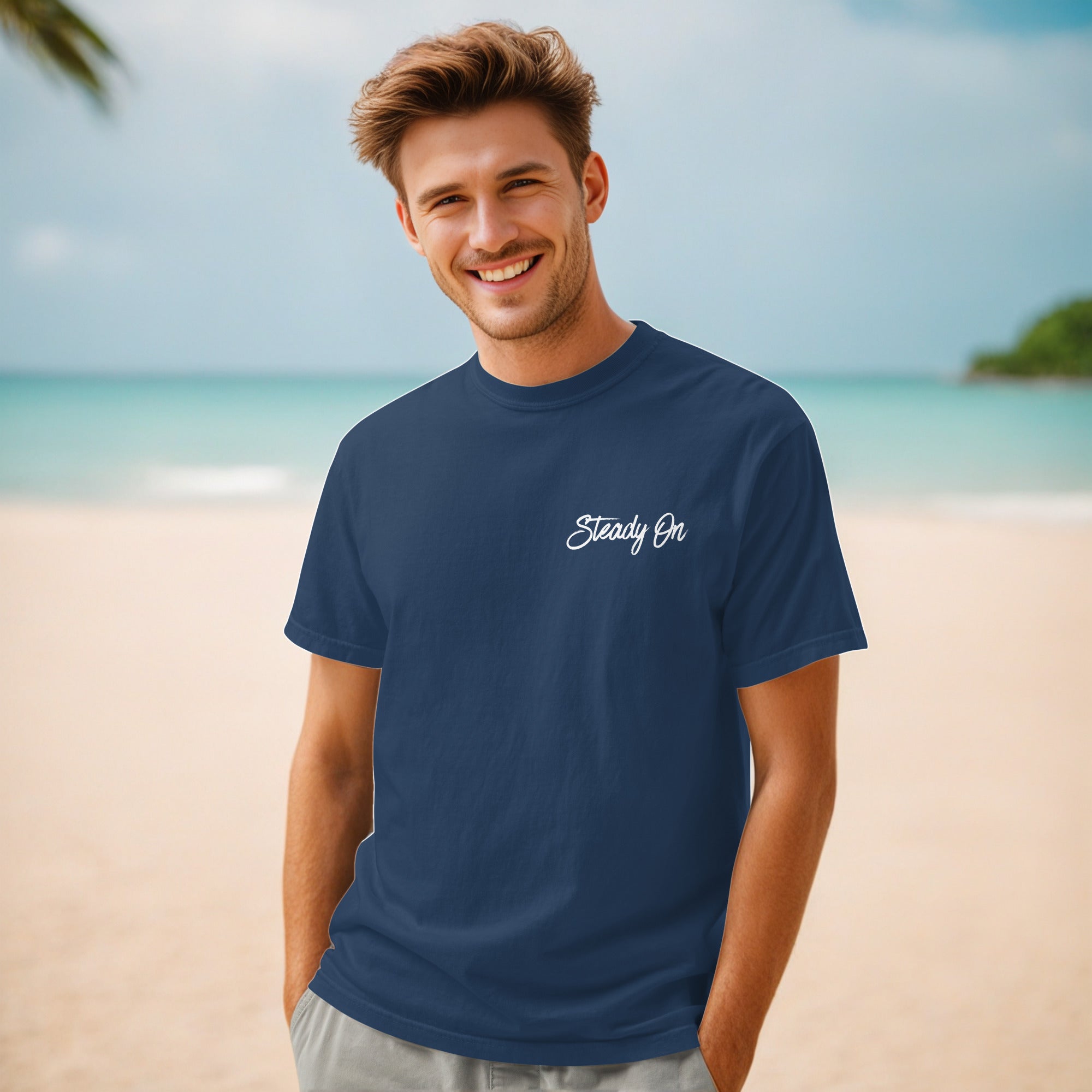 Steady On Surf Club Great Britain | Garment-dyed Heavyweight T-shirt | Relaxed Unisex Fit