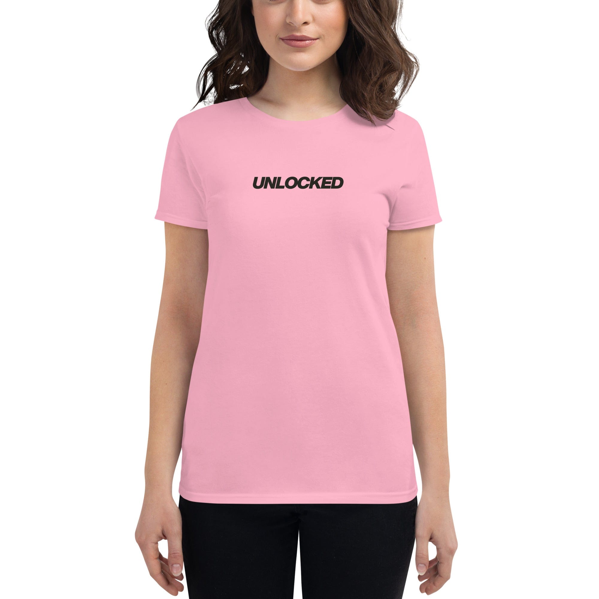 Unlocked Women's Short-Sleeve T-shirt Charity Pink / S Shirts & Tops Jolly & Goode