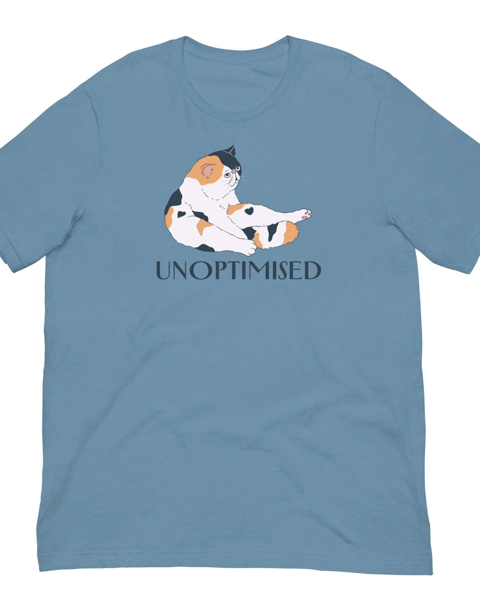 Unoptimised Cat T-shirt | Unisex Steel Blue / S Shirts & Tops Jolly & Goode