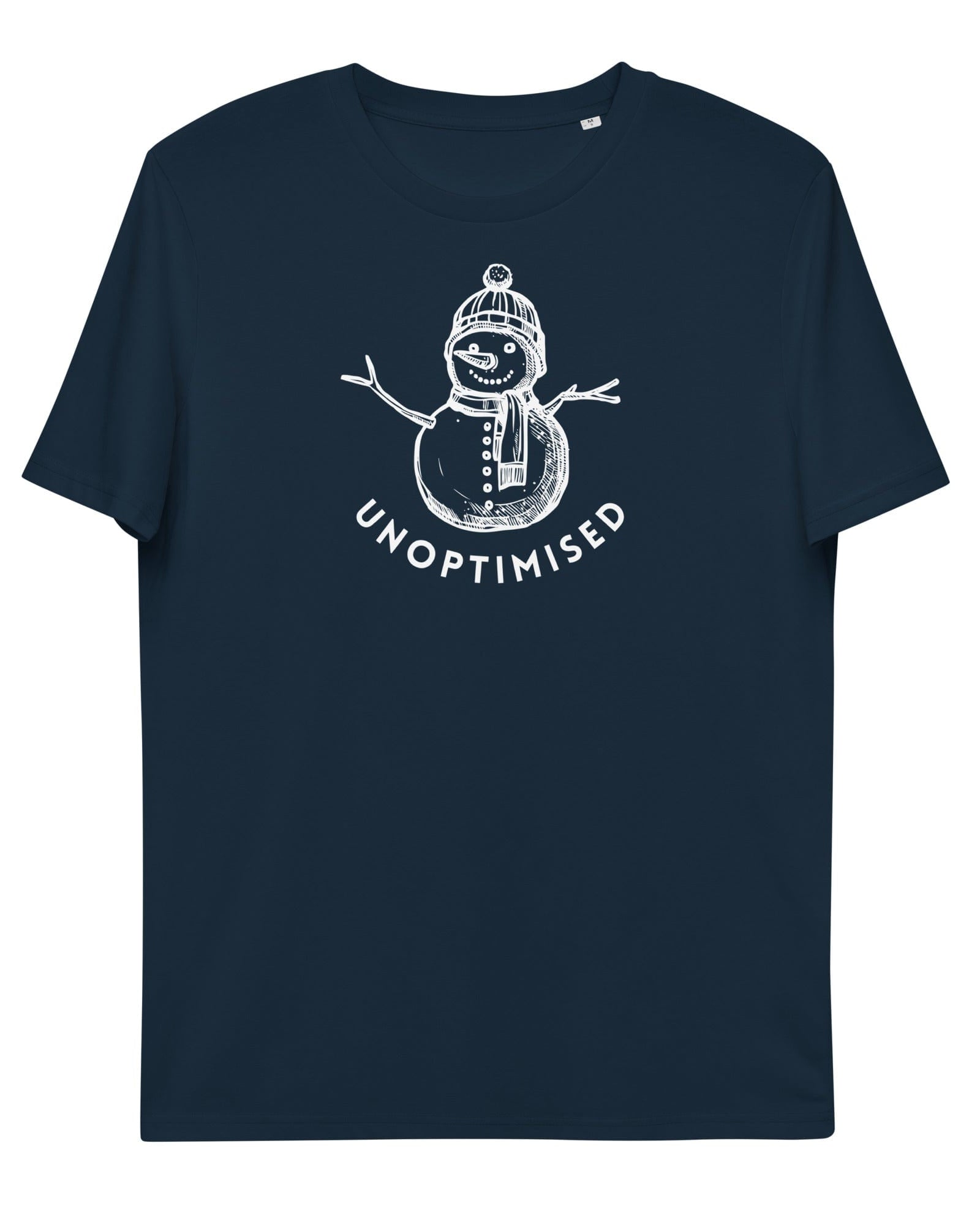 Unoptimised Snowman T-shirt | Organic | Unisex French Navy / S Shirts & Tops Jolly & Goode