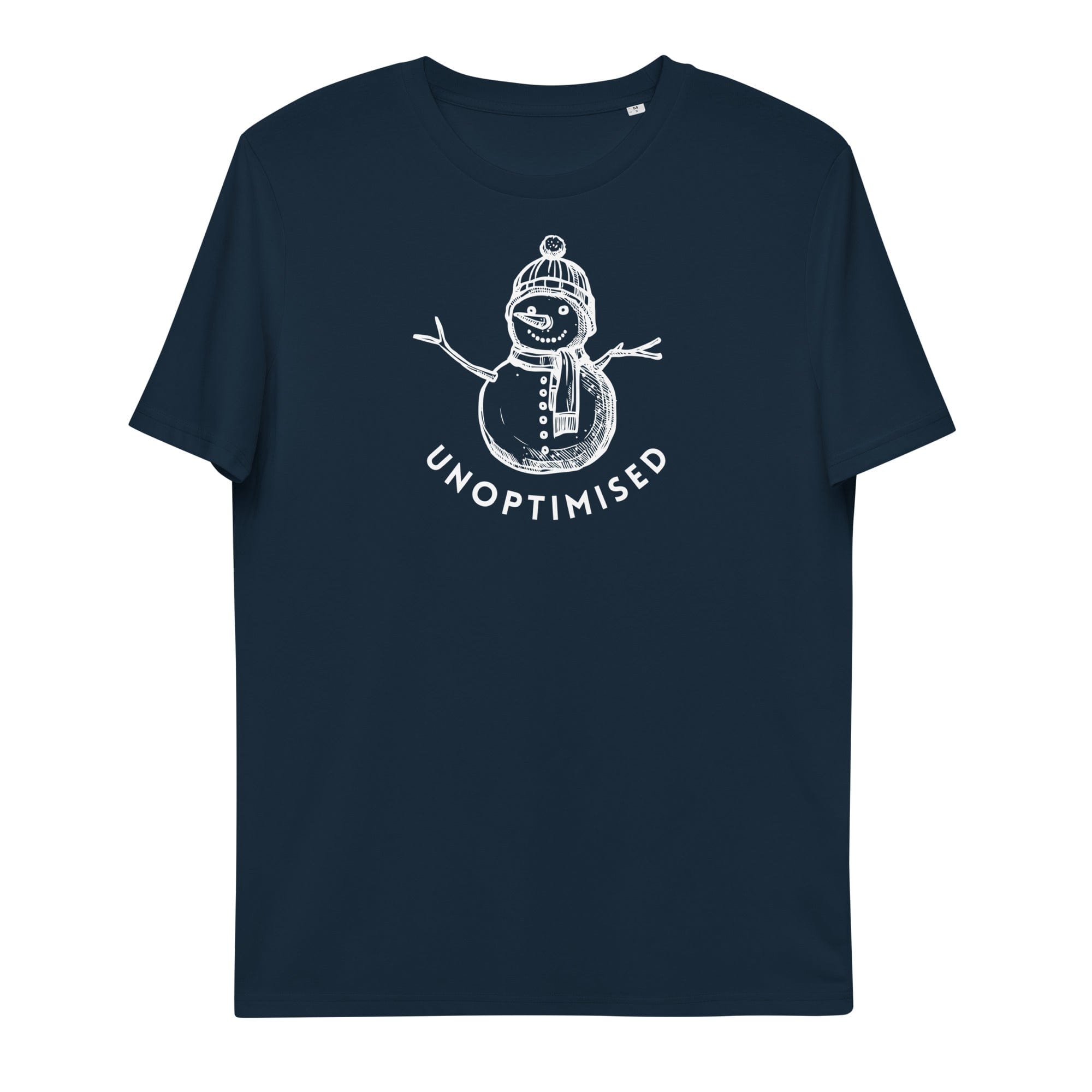 Unoptimised Snowman T-shirt | Organic | Unisex French Navy / S Shirts & Tops Jolly & Goode
