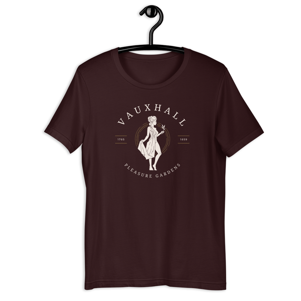 Vauxhall Pleasure Gardens T-shirt | Unisex Oxblood Black / S Shirts & Tops Jolly & Goode