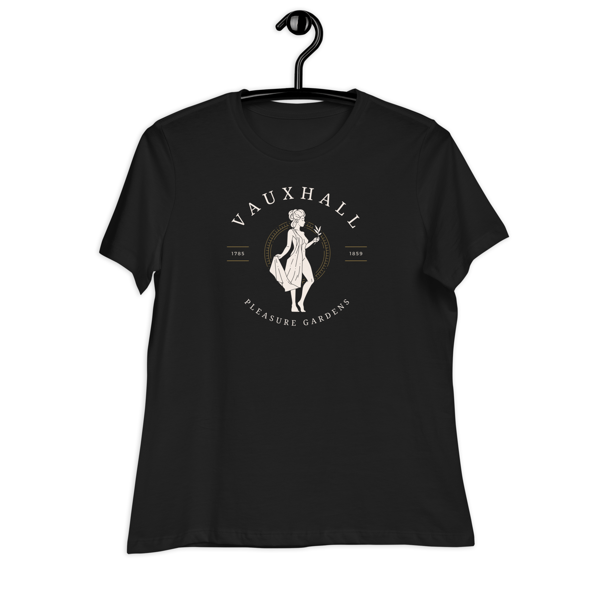 Vauxhall Pleasure Gardens | Women's Relaxed T-Shirt Black / S Shirts & Tops Jolly & Goode
