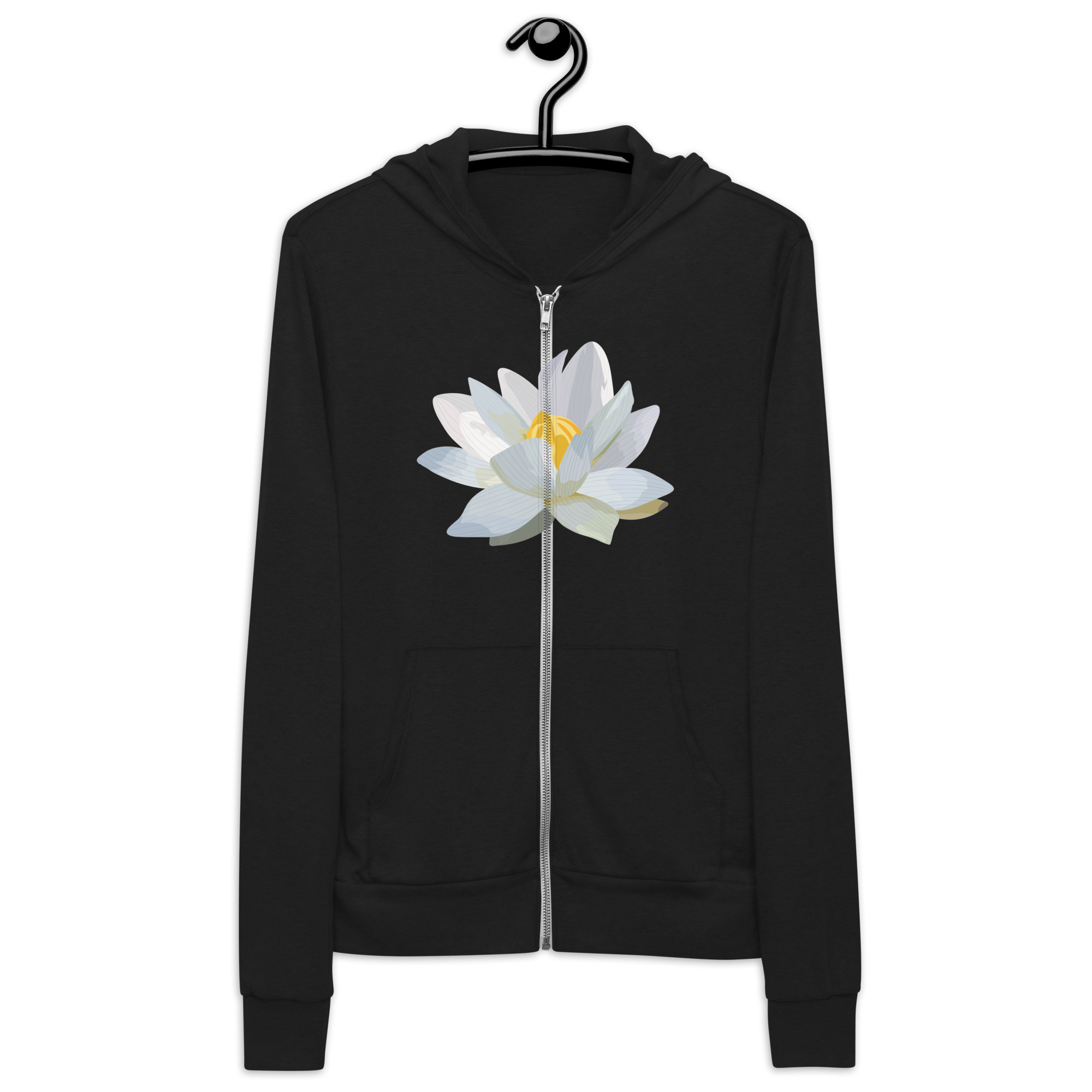 Water Lily Zip Hoodie Solid Black Triblend / XS Outerwear Jolly & Goode