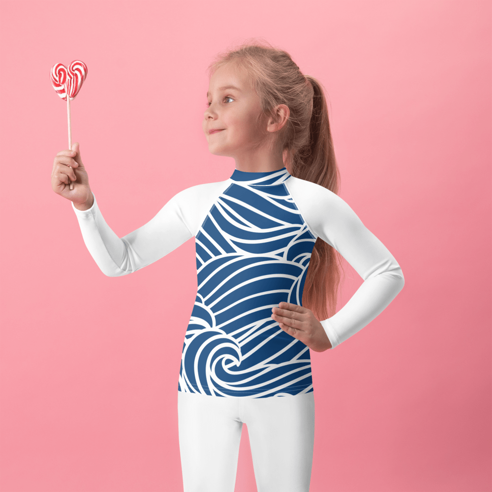 Wave Action Fun Kids Swim Shirt Rash Guard
