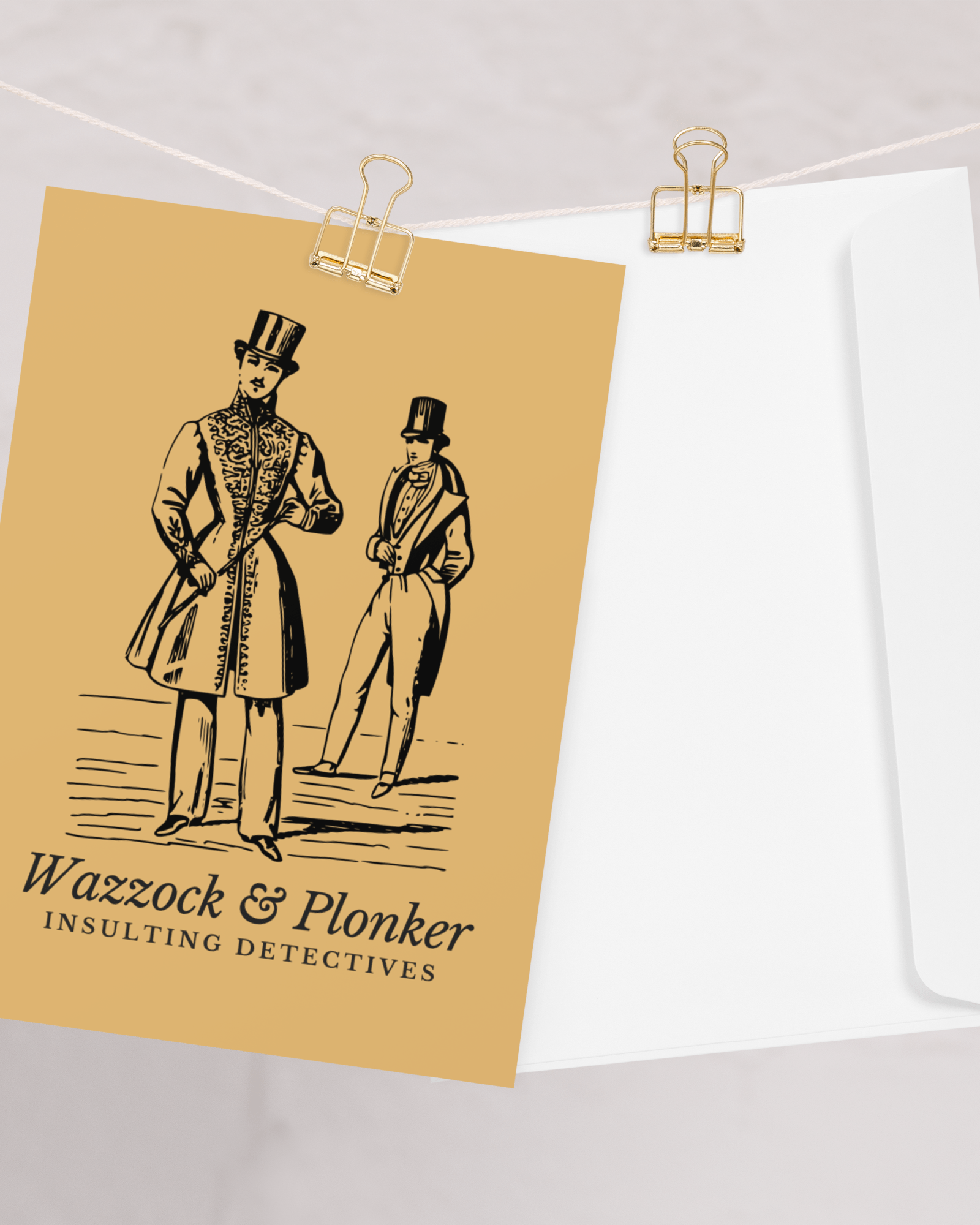 Wazzock & Plonker Insulting Detectives Greeting Card 5.83″×8.27″ Greeting & Note Cards Jolly & Goode