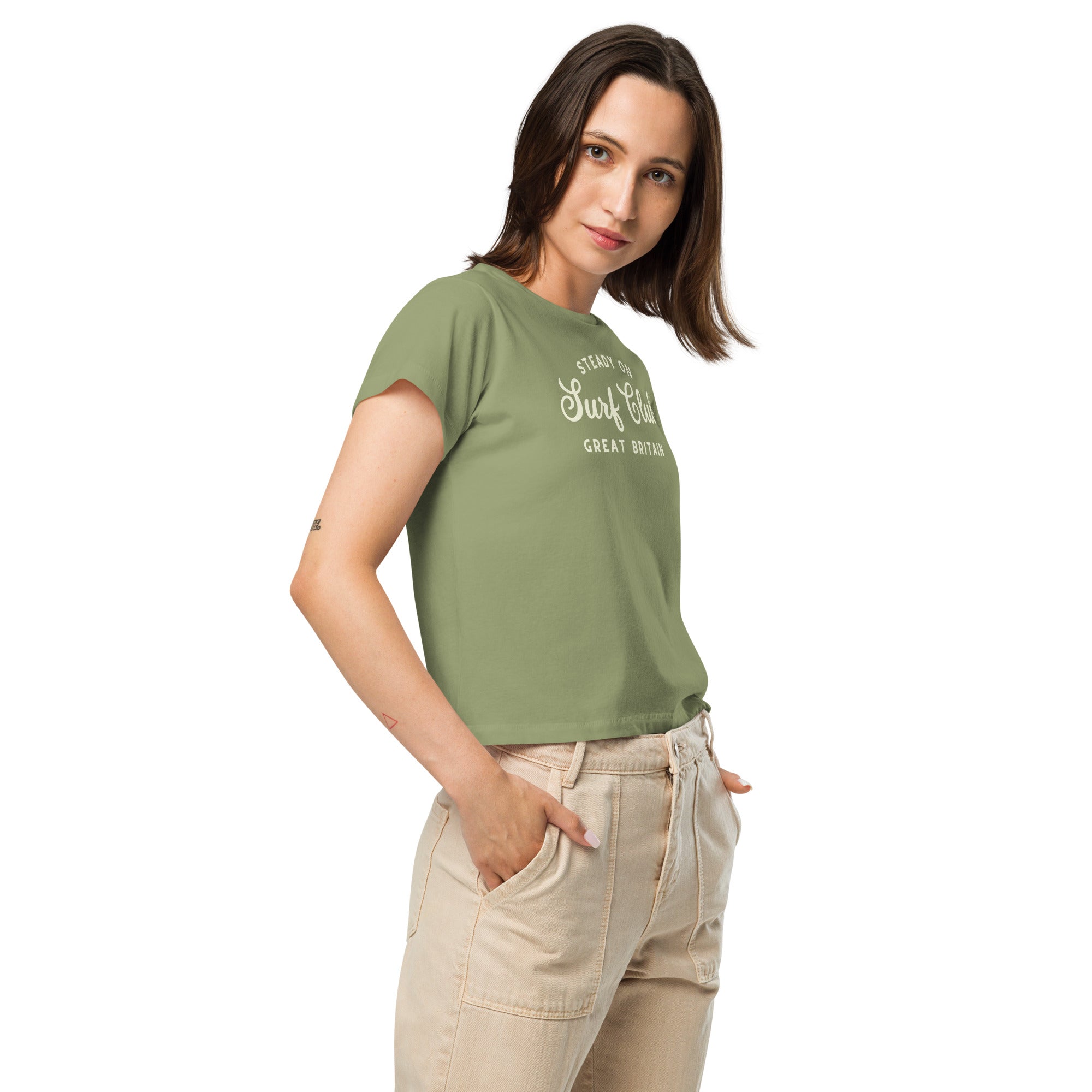 Steady On Surf Club Great Britain | Women’s High-Waisted T-shirt
