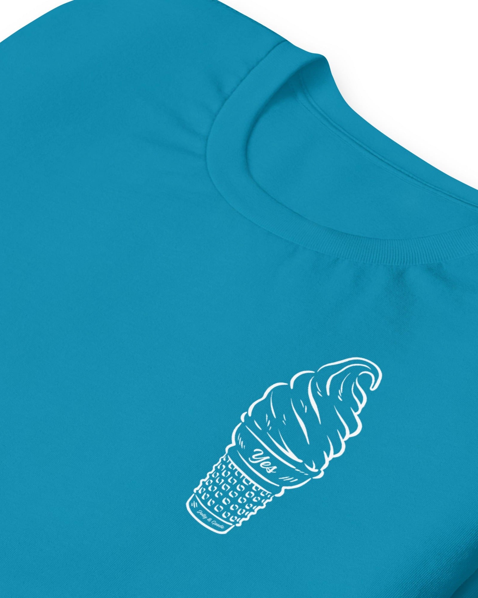 Yes Ice Cream Cone T-shirt Aqua / S Shirts & Tops Jolly & Goode