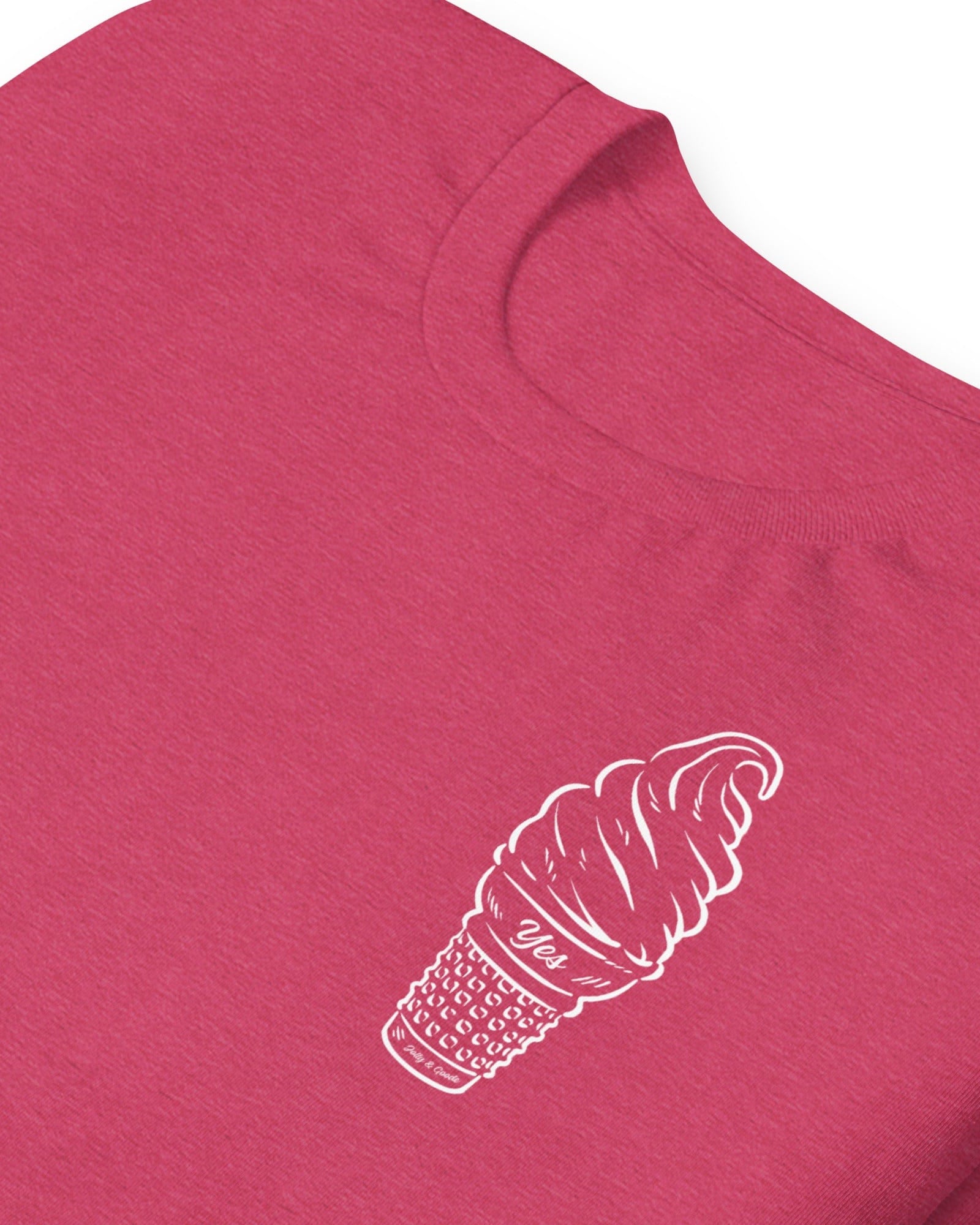 Yes Ice Cream Cone T-shirt Heather Raspberry / S Shirts & Tops Jolly & Goode