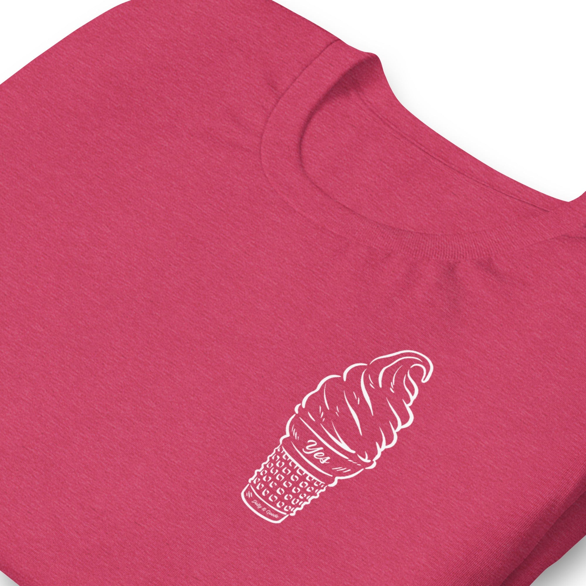 Yes Ice Cream Cone T-shirt Heather Raspberry / S Shirts & Tops Jolly & Goode
