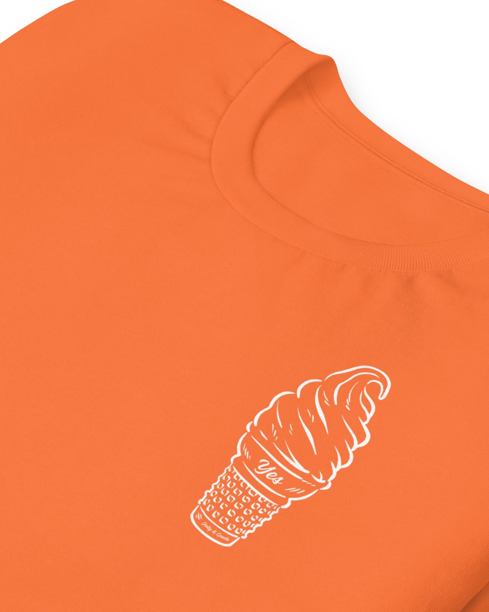Yes Ice Cream Cone T-shirt Orange / S Shirts & Tops Jolly & Goode